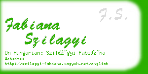 fabiana szilagyi business card